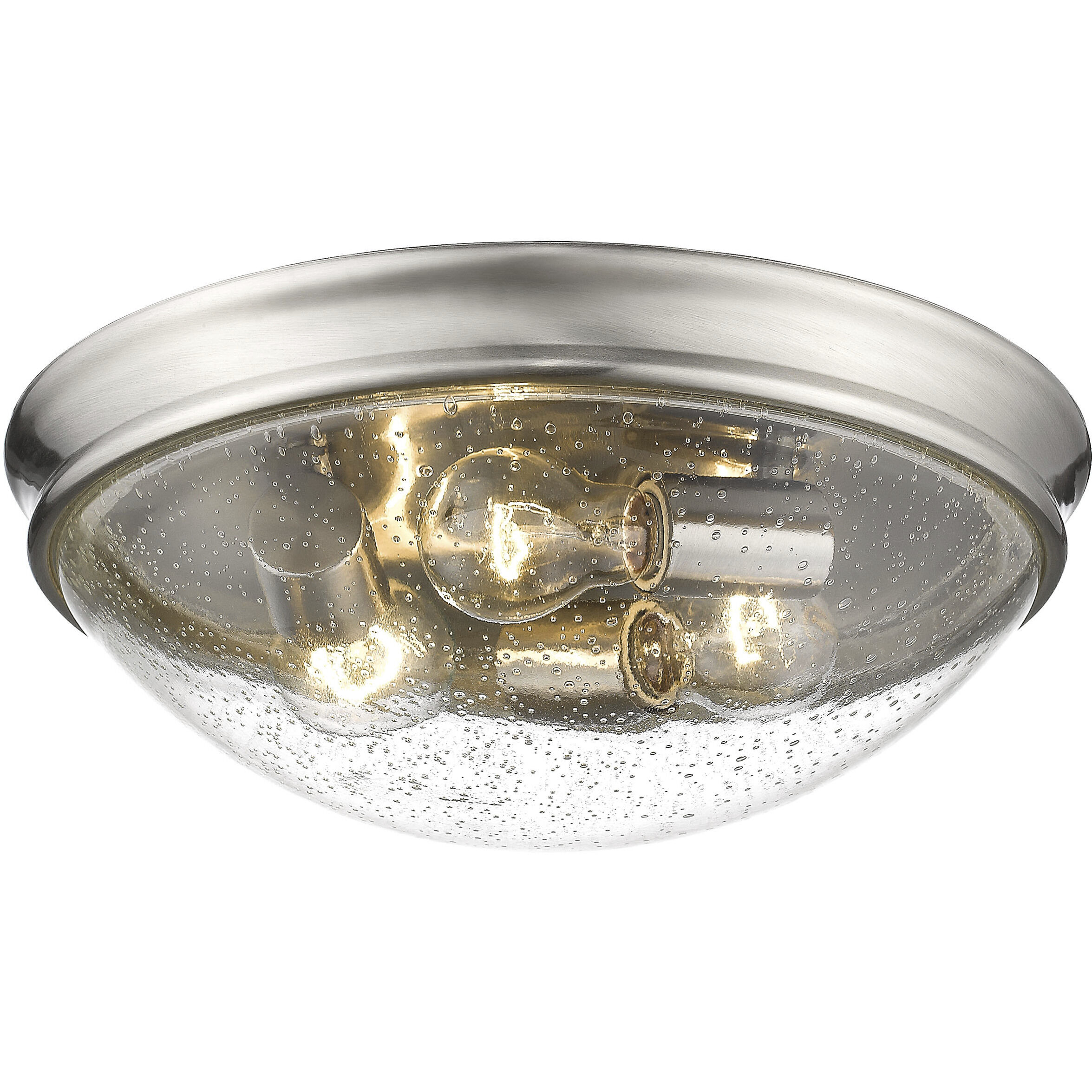 Belforge 3 Light 14 inch Brushed Nickel Flush Mount Ceiling Light